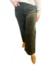 Charlie B Corduroy Wide Leg Jeans In Spruce In Gray