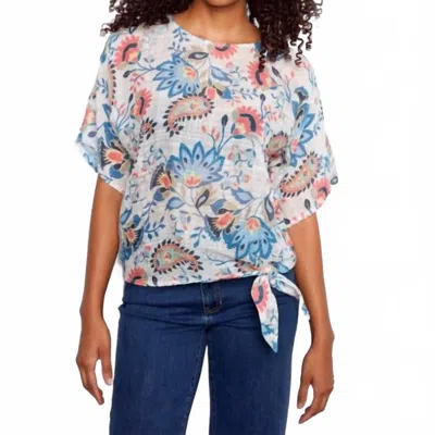 Charlie B Cotton Gauze Top In Rio In Blue