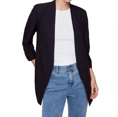 Charlie B Crepe Jacket In Black In Blue