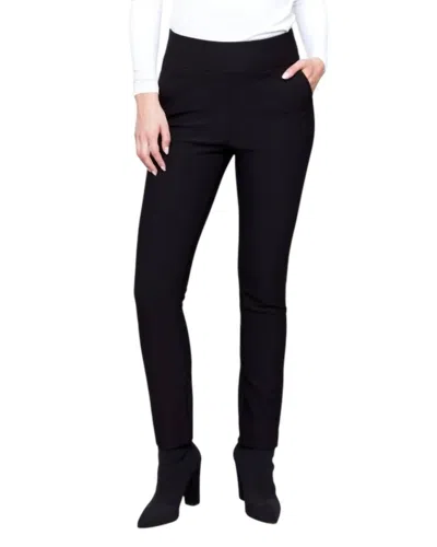Charlie B Crepe Slim Fit Dress Pants In Black