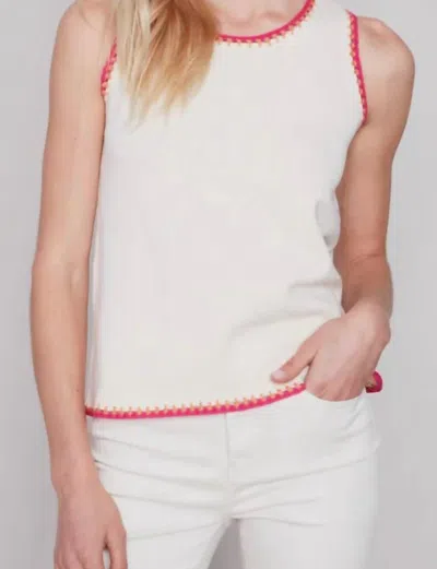 CHARLIE B CREW NECK KNIT CAMI IN NATURAL