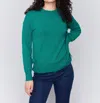Charlie B Crew Neck Sweater In Forest In Green