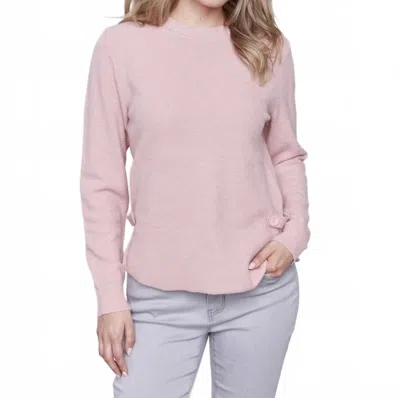 Charlie B Crew Neck Sweater With Side Tab In Woodrose In Multi