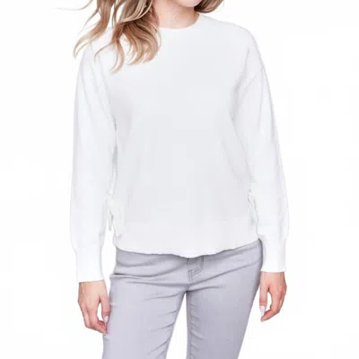 Charlie B Crewneck Bow Sweater In Cream In White