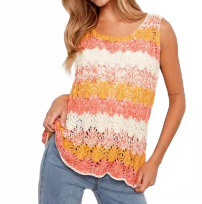 Charlie B Crochet A Line Tank Top In Apricot In Orange