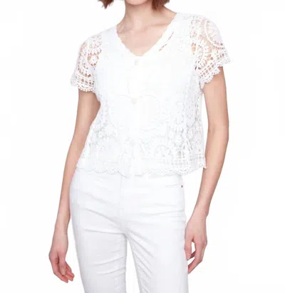 Charlie B Crochet Bolero Cardigan In White