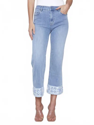 Charlie B Crochet Hem Jean In Light Blue