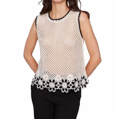 Charlie B Crochet Tank In Natural In White