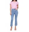 Charlie B Crop Side Button Bootcut Pant In Light Blue