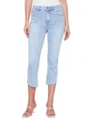 Charlie B Cropped Pant With Zipper Detail In Light Blue In Blue