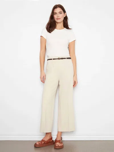 Charlie B Cropped Dressy Belted Pants In Beige 155 In Neutral