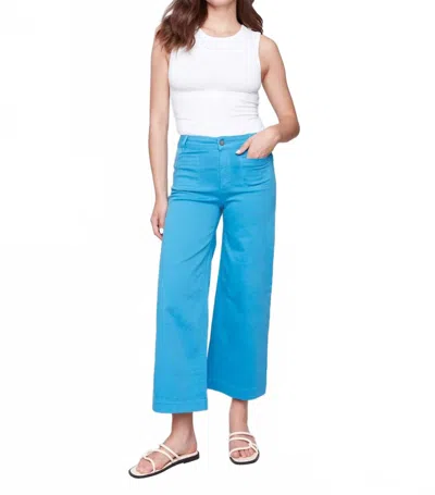Charlie B Cropped Flare Leg Front Patch Pocket Pants In Lagoon In Multi