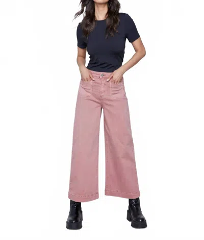 Charlie B Cropped Flare Leg Pants In Woodrose In Pink