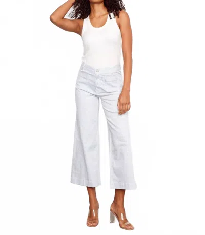 Charlie B Cropped Flare Twill Pants In Striped In Multi