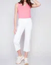 Charlie B Cropped Pull-on Twill Pants In White