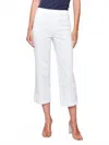 Charlie B Cropped Pull-on Twill Pants With Hem Tab In White In White