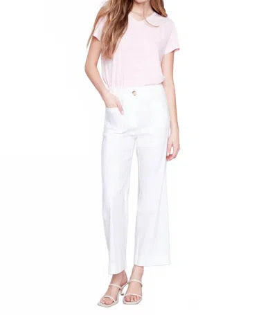 Charlie B Cropped Straight Leg Pant In White