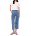 Charlie B Straight Leg Pork Chop Pocket Pants In Medium Blue In Blue