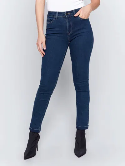 Charlie B Cuff Hem Pant In Dark Blue