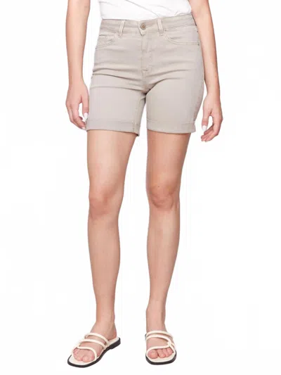 Charlie B Cuff High Waist Short In Beige In Sand