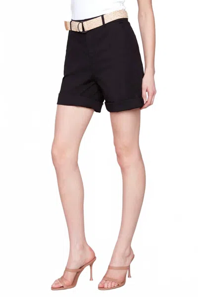 CHARLIE B CUFF SHORTS W/BELT IN BLACK