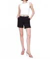 Charlie B Cuffed Belted Shorts In Black In Black