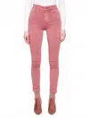Charlie B Cuffed Hem Slim 5 Pocket Colored Twill Pants In Primrose In Pink