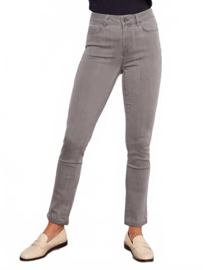 Charlie B Cuffed Hem Twill Slim Jeans In Smoke Grey In Gray