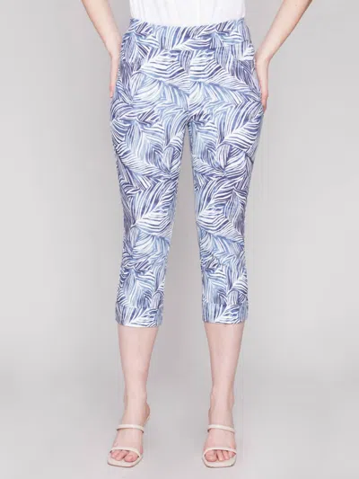 Charlie B Cuffed Pants In Leaves In Multi