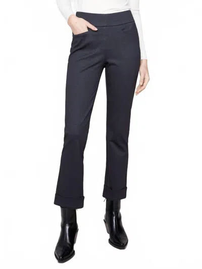 Charlie B Cuffed Ponte Pants In Navy Blue In Black