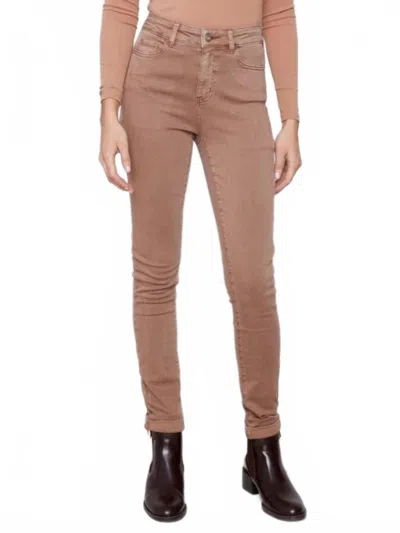 Charlie B Cuffed Twill Pants In Truffle In Brown