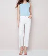 Charlie B Daisy Print Pants In White In White