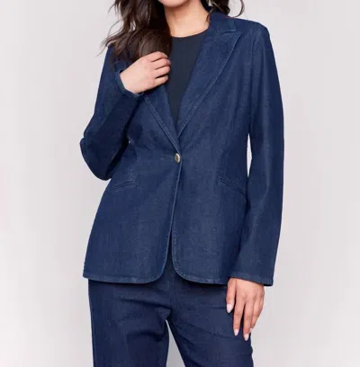 Charlie B Denim Blazer Raw In Blue