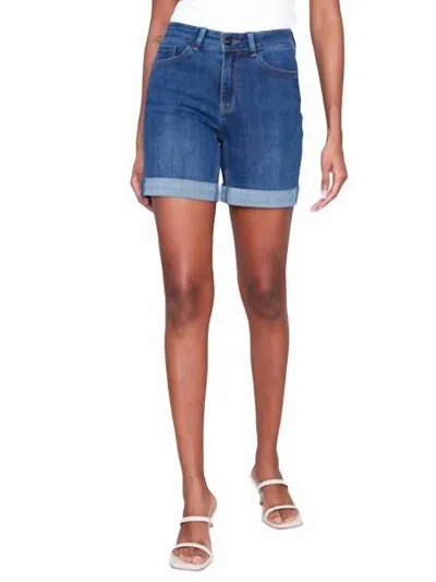 Charlie B Denim Short With Rolled Cuff In Indigo In Multi