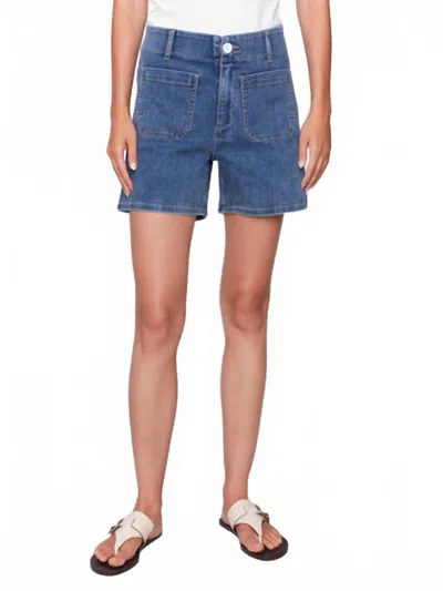 Charlie B Denim Shorts With Patch Pockets In Medium Blue