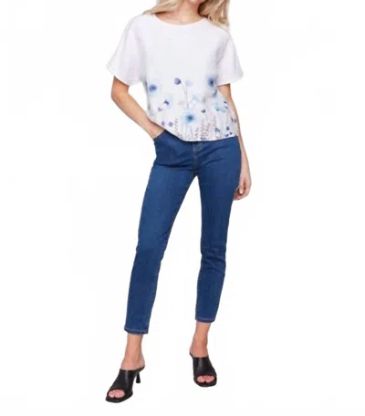Charlie B Dolman Linen Field Print Top In Multi