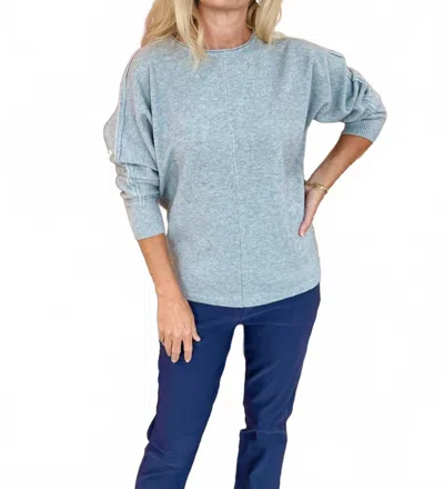 Charlie B Dolman Sleeve Sweater In Grey In Blue