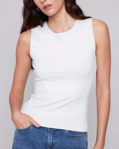 Charlie B Double Cloth Sleeveless Top In Natural