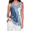 Charlie B Double V-neck Print Top In Paisley In Multi