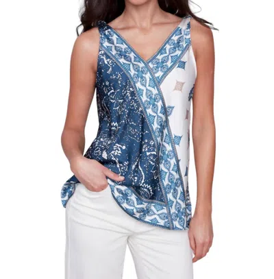 Charlie B Double V-neck Print Top In Paisley In Multi