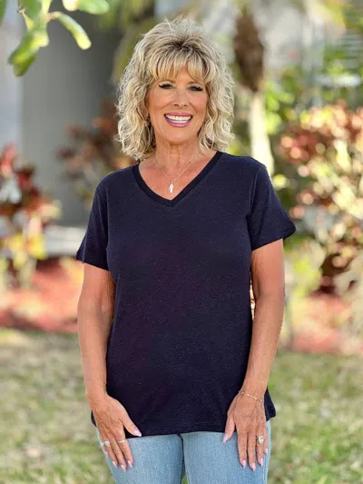 Charlie B Dove Tee In Navy In Blue