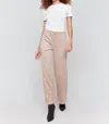 Charlie B Dressy Pull-on Wide Leg Pants In Natural Suede In Multi