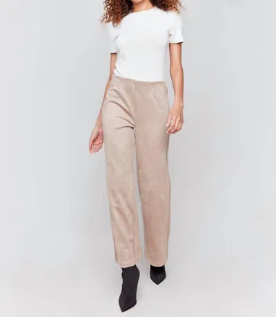 Charlie B Dressy Pull-on Wide Leg Pants In Natural Suede In Multi