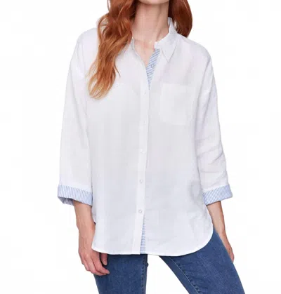 CHARLIE B DROP SHOULDER LONG SLEEVE TOP IN WHITE