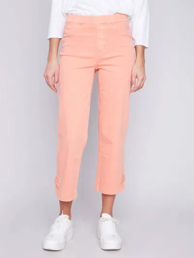 Charlie B Elisa Crop Pull-on Pants In Tangerine In Orange