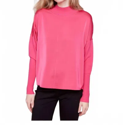 CHARLIE B ELLIE SATIN KNIT TOP IN HOT PINK