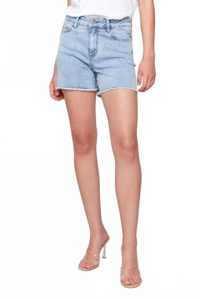 Charlie B Embellished Stretch Denim Shorts In Light Blue