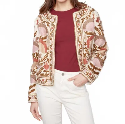 Charlie B Embroidered Cotton Blend Basketweave Jacket In Ceremony In Multi