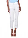 Charlie B Embroidered Hem Slim Jeans In White