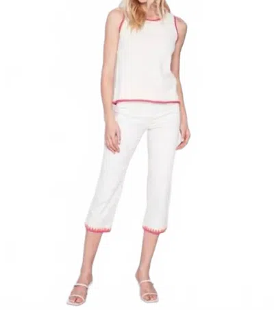 CHARLIE B EMBROIDERED HEM REGULAR DENIM PANTS IN NATURAL